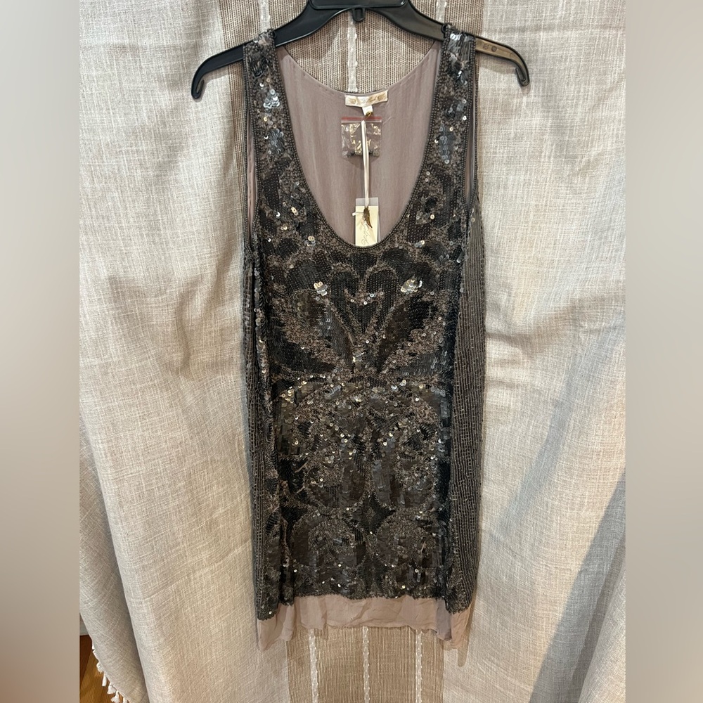Metallic Sequin and Beaded Dress